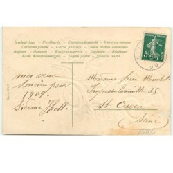 n°15805 - Carte Gaufrée - Meilleurs Voeux de Bonne Année - Anges avec des lettres conduisant une voiture