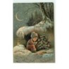 n°15831 - Carte Gaufrée - Fröhliche Weihnachten - Garçon allumant des bougies sur un sapin