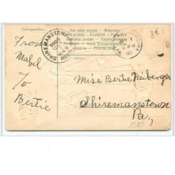 n°1585 - Carte Gaufrée - A Happy New Year - Fillette dans la neige avec sa poupée