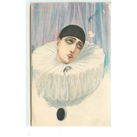 n°15859 - Pierrot sur fond bleu-violet - Ballerini & Fratini