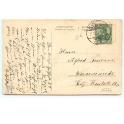 n°15876 - Carte Gaufrée - Glückliche Fahrt in's neue Jahr - Chiens pilotant un avion jetant des pièces sur un train