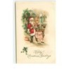 n°15882 - Carte Gaufrée - Hearty Christmas Greetings - Père Noël avec des enfants