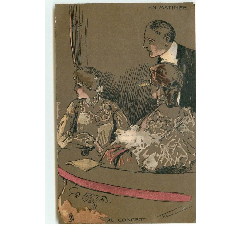n°15902 - En Matinée au Concert - Femmes et homme au balcon d'un théâtre