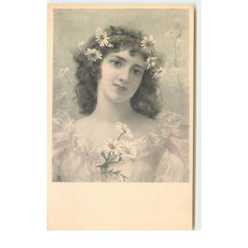 n°15908 - MMVienne n°271 - Jeune femme avec des marguerites dans les cheveux