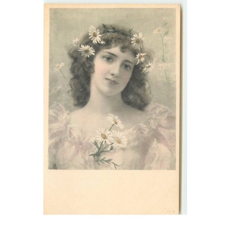 n°15908 - MMVienne n°271 - Jeune femme avec des marguerites dans les cheveux