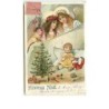n°10547 - Carte Fantaisie - Heureux Noël - Anges Gardiens et Enfant