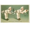 n°15931 - Carte Gaufrée - Gelukkig Niewjaar - Petits cuistots portant des plateaux