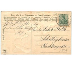 n°15937 - Carte Gaufrée - Fröhliches Neujahr - Ange discutant avec une jeune fille