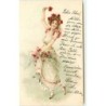 n°15942 - Jeune femme avec des coquelicots