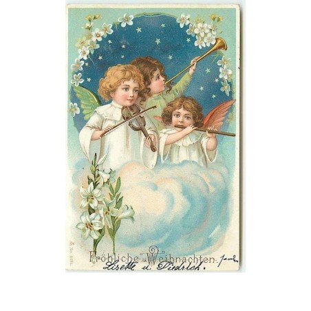 n°10555 - Fröhliche Weihnachten - Anges jouant de la musique