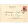 n°16004 - Carte Gaufrée - Art Nouveau - Jeune femme dans un médaillon avec des trèfles