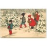 n°16005 - Florence Hardy - Enfants sur des skis