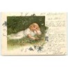 n°16011 - Fröhliche Ostern - Theo Stroefer's - Fillette allongée dans l'herbe