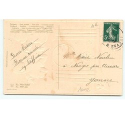 n°16032 - Carte Gaufrée - Flatscher - Heureuse année - Bébés trinquant sur une pendule