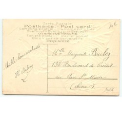 n°16038 - Carte Gaufrée - Bonne année - Jeune femme portant sur ses épaules une fillette