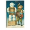 n°16080 - Carte légèrement Gaufrée - Enfants et bonhomme de neige