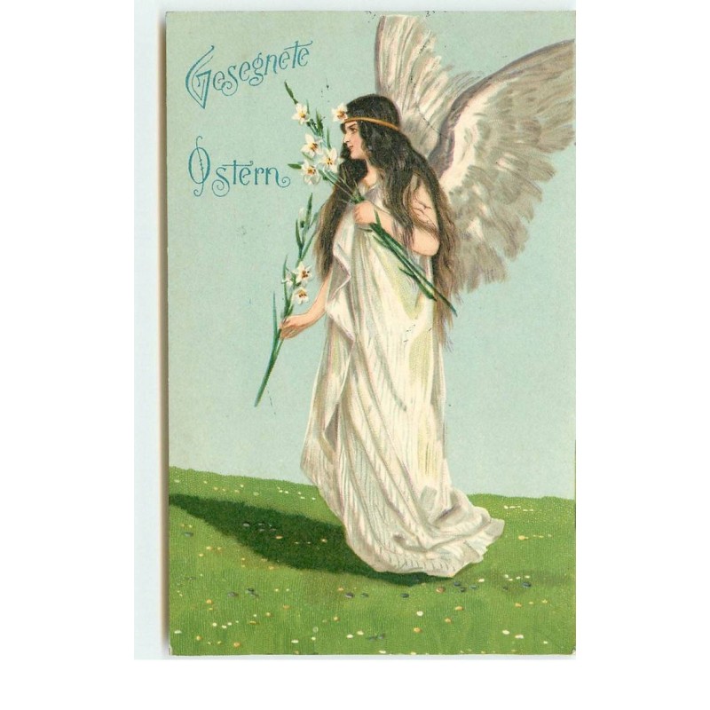 n°16106 - Gesegnete Ostern - Mailick ? - Ange Gardien avec des fleurs
