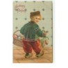 n°16109 - Heureuses Pâques - Clapsaddle - Enfant en sabot portant un panier rempli d'oeuf