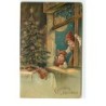 n°16129 - Carte Gaufrée - Gelukkig Kerstfeest - Enfants s'approchant d'un sapin
