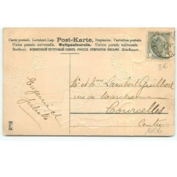 n°16136 - Carte Gaufrée - Bonne et Heureuse Année - Fillettes autour d'un éphéméride