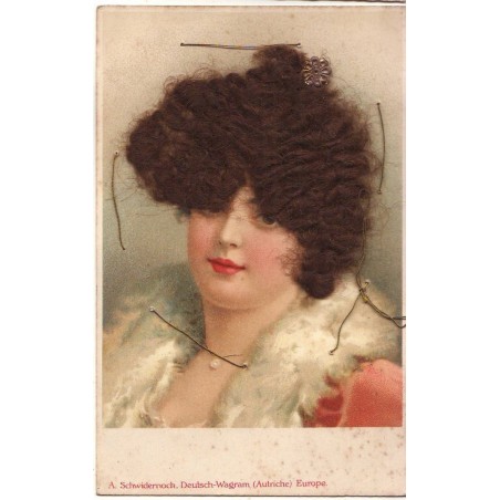 n°16203 - Carte à Cheveux - Portrait d'une jeune femme
