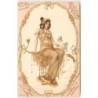 n°16217 - Carte Gaufrée - Art Nouveau - Jeune femme assise
