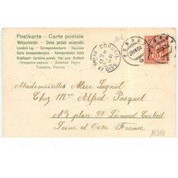 n°16217 - Carte Gaufrée - Art Nouveau - Jeune femme assise