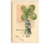 n°10576 - Carte Fantaisie - Gelukkje 1905 - Fillette tenant un trèfles à 4 feuilles