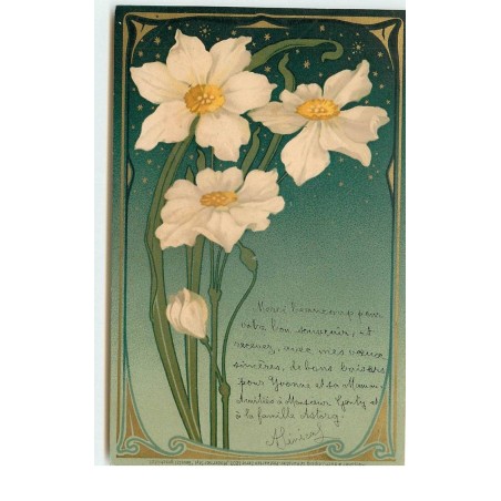 n°16263 - Art Nouveau - Meissner - Fleurs dans la nuit