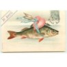 n°16265 - 1er Avril - Poisson avec sur le dos un coeur perforé d'une flèche