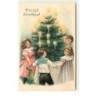 n°16276 - Carte Gaufrée - Vroolijk Kerstfeest - Enfants faisant une ronde autour d'un sapin