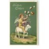 n°16281 - Carte Gaufrée - Fröhliche Ostern - Ange sur un mouton