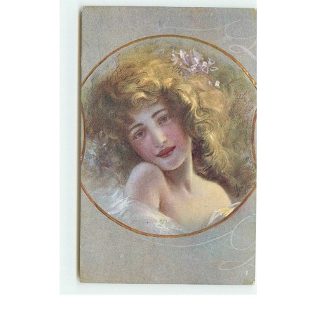 n°16311 - Portrait d'une femme dans un médaillon