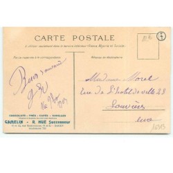 n°16313 - Jeune femme tenant une rose - Gamelin, R. Hue Successeur - Chocolats, thés, cafés, et vanilles