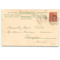 n°16316 - Portrait d'une jeune femme dans un coeur, evec un soleil