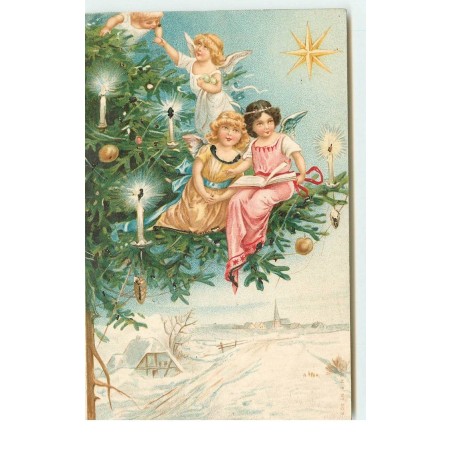 n°16335 - A & MB n°509 - Anges décorant un sapin