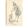 n°16346 - Heureuse Fête - Jeune femme regardant un cochon faisant des acrobaties