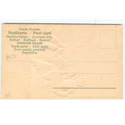 n°16348 - Carte Gaufrée - Couple flirtant au bord de l'eau
