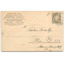 n°16376 - Carte Gaufrée - Clapsaddle - Fröhliche Ostern - Ange lisant un parchemin