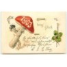 n°16383 - Carte Gaufrée - Bring Glück 1903 - Enfant portant un champignon, et des portes-bonheurs