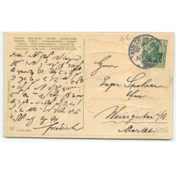 n°16397 - Carte Gaufrée - Ganz wunschlos - Dauernd Dorscht - Homme fumant et buvant du vin