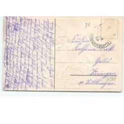 n°10587 - Carte Gaufrée - Fröhliche Ostern - Fillette embrassant un mouton