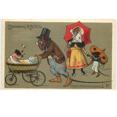 n°16416 - Publicite - Chaussures Raoul - Repos Hebdomadaire - Souris habillées