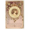 n°16473 - Carte Gaufrée - Art Nouveau - Profil d'une jeune femme dans un médaillon