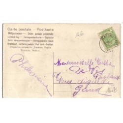 n°16475 - Carte en relief - Art Nouveau - Heureux Anniversaire - Jeune femme cueillant des violettes