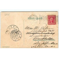 n°16479 - Carte Gaufrée - Merry Christmas - Ange sonnant dans une trompette