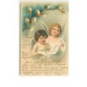 n°10593 - Carte Fantaisie -  Anges lisant