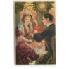 n°16489 - Carte Gaufrée - A Happy New Year - Couple trinquant avec du champagne