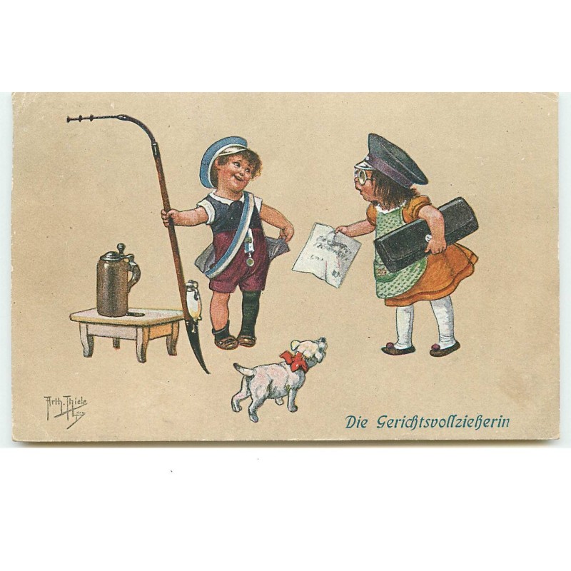 n°16509 - A. Thiele - Die Gerichtsvoffzieherin - Enfants avec un chien