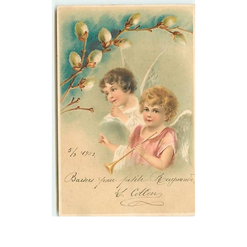 n°10594 - Carte Fantaisie - Anges jouant de la musique